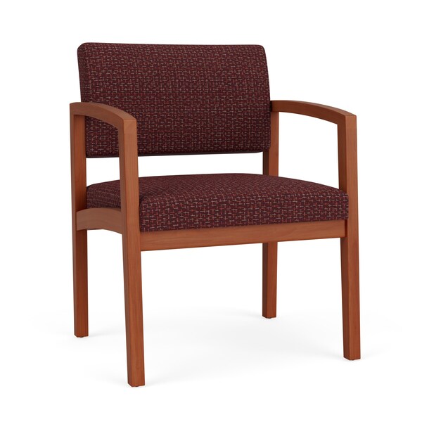 Lesro Lenox Wood Wide Guest Chair Wood Frame, Cherry, RF Nebbiolo Upholstery LW1201 - main